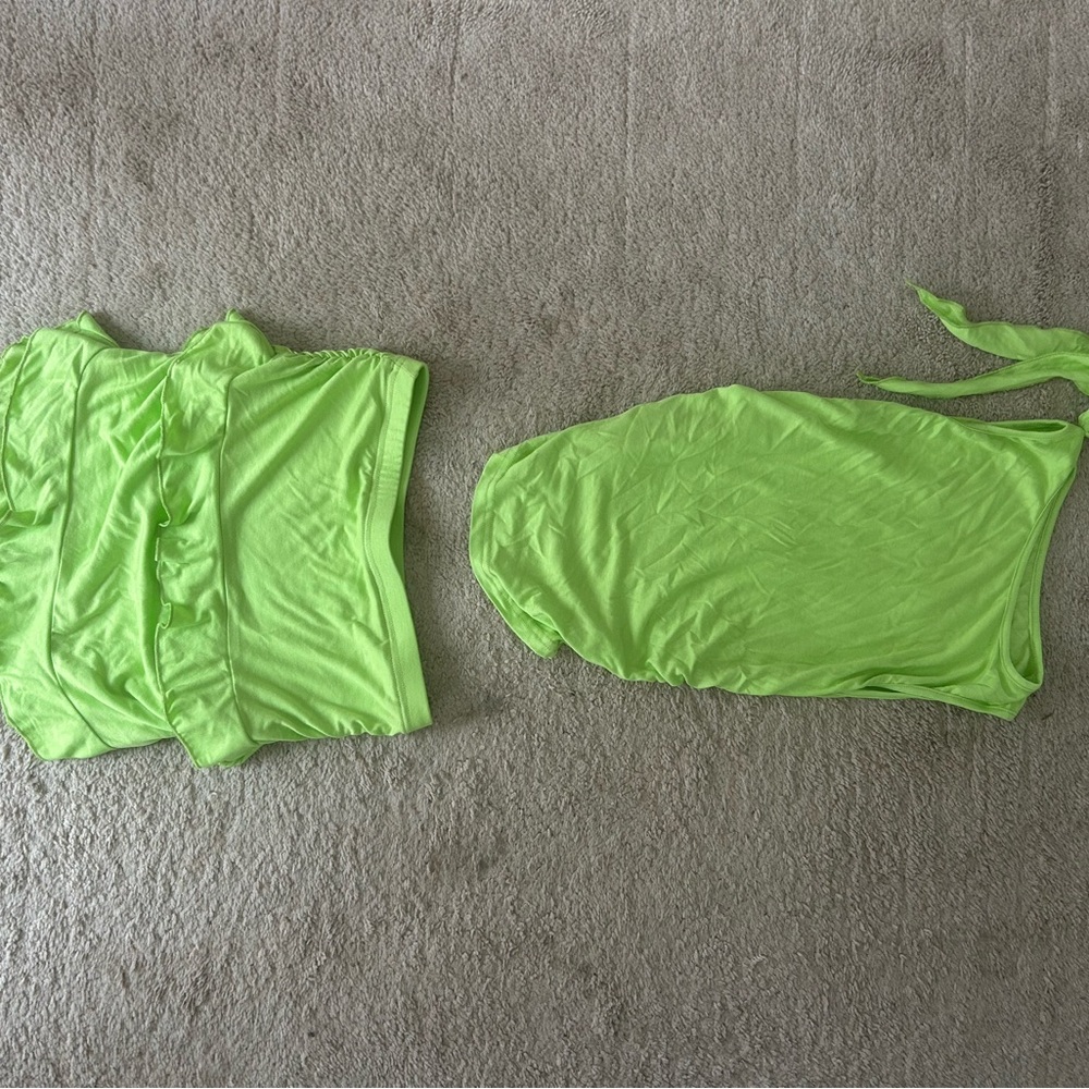 Lime Green Skirt Set